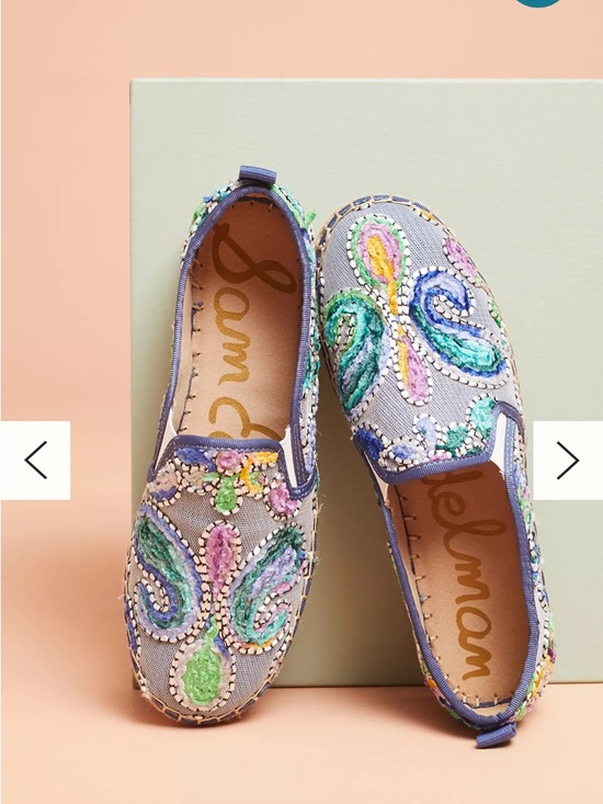 Sam Edelman Shoes - Sam Edelman Beaded Embroidered Espadrilles Multicolor Boho Slip-On Flats Size 11